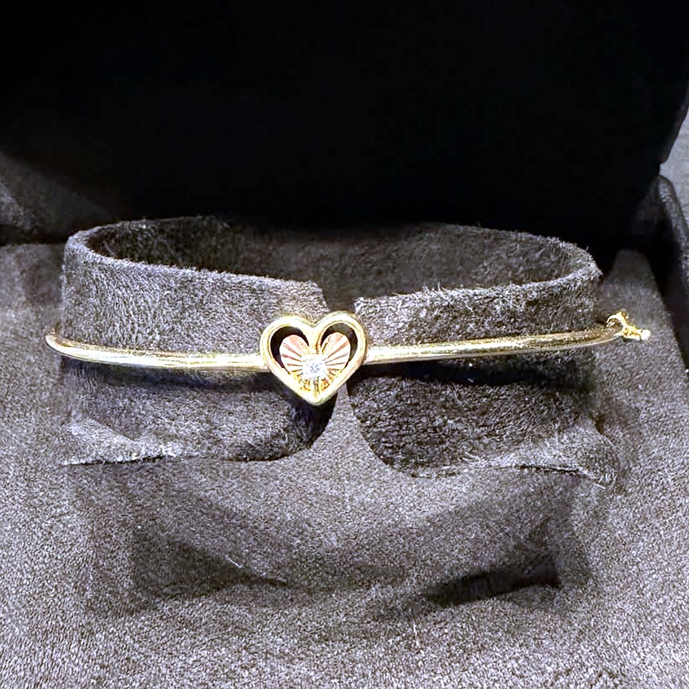 Heart stone bangle