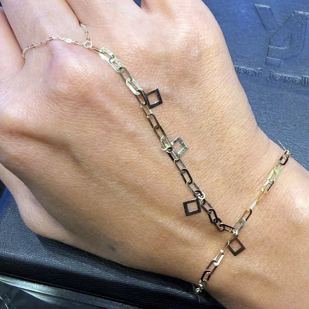 Square charm hand chain