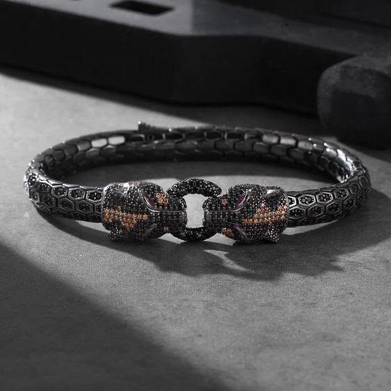 Panther bracelet, amber markings